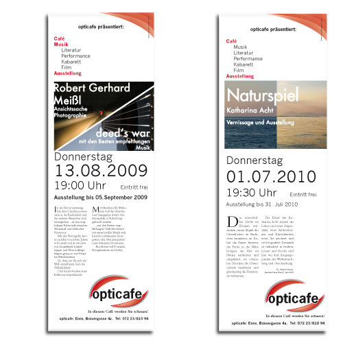 VEranstaltungsplakate opticafe